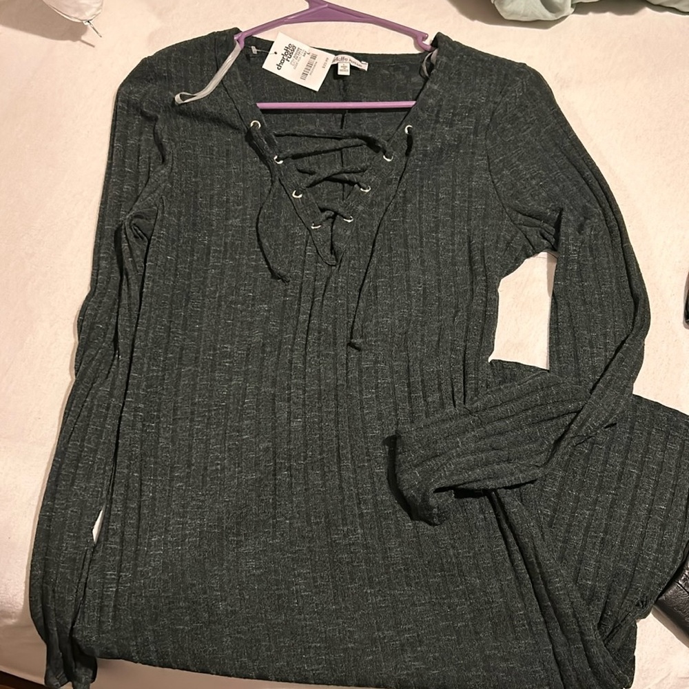 Charlotte Russe green bodycon sweater dress - L large